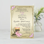 Invitation de la petite princesse Baby shower, or (Debout devant)
