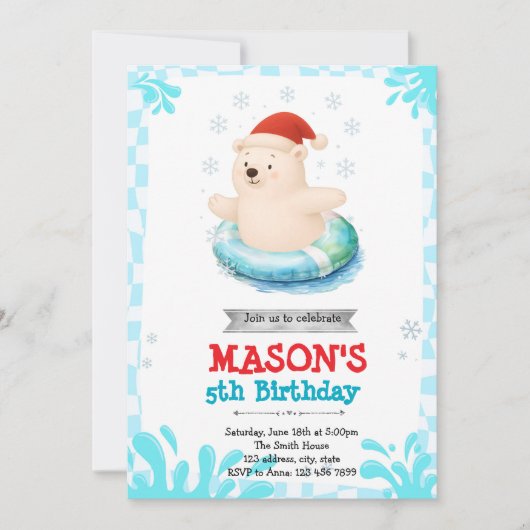 Invitation de la piscine d'hiver de l'ours polaire (Devant)