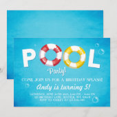 Invitation de la piscine Invitation d'anniversaire (Devant / Derrière)