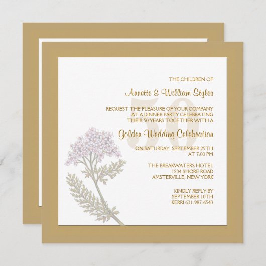 Invitation de la place de lin blonde (Devant / Derrière)