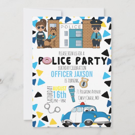 Invitation de la police à une fête à thème (Devant)