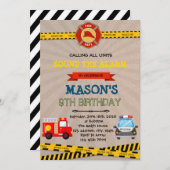 Invitation de la police et des pompiers (Devant / Derrière)