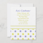 Invitation de la Polka Dot Party Purple & Yellow (Dos)