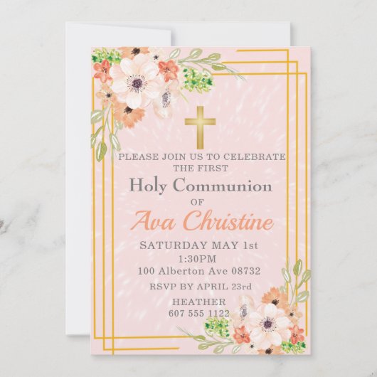 Invitation de la première communion (Devant)