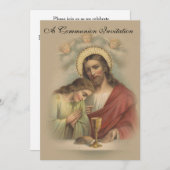 Invitation de la première communion catholique (Devant / Derrière)