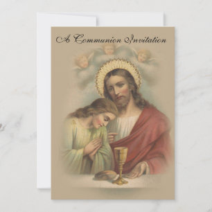 Invitation de la première communion catholique