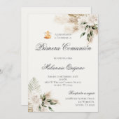 Invitation de la première communion de Boho en esp (Devant / Derrière)
