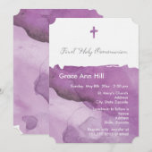 Invitation de la première communion de fille aquar (Devant / Derrière)