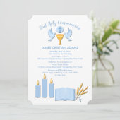 Invitation de la première communion de garçon (Debout devant)