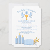 Invitation de la première communion de garçon (Devant)