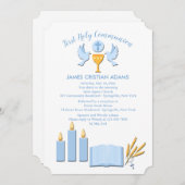Invitation de la première communion de garçon (Devant / Derrière)