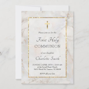 Invitation de la première communion de marbre