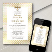 Invitation de la première communion d'or espagnole