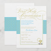 Invitation de la première communion du garçon - Bl (Devant / Derrière)