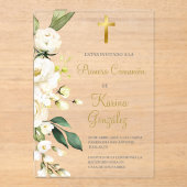 Invitation de la première communion espagnole flor (Recto)