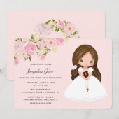 Invitation de la première communion florale (Devant / Derrière)