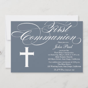 Invitation de la première communion moderne et élé