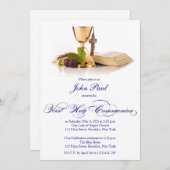 Invitation de la première communion moderne et élé (Devant / Derrière)
