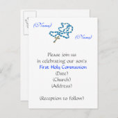 Invitation de la première communion Sainte-Bleue R (Devant / Derrière)