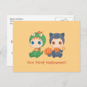 Invitation de la première fête de Halloween Baby T (Devant / Derrière)