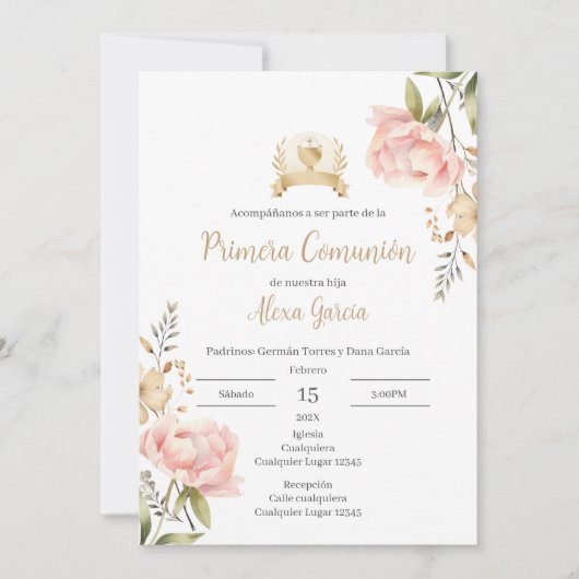 Invitation de la première sainte communion (Devant)