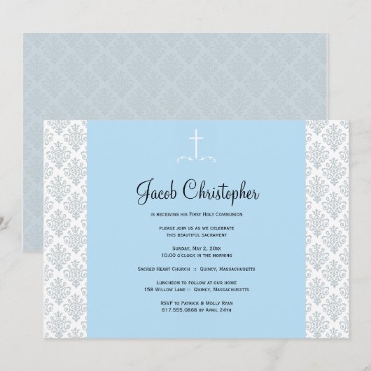 Invitation de la première sainte communion (Devant / Derrière)