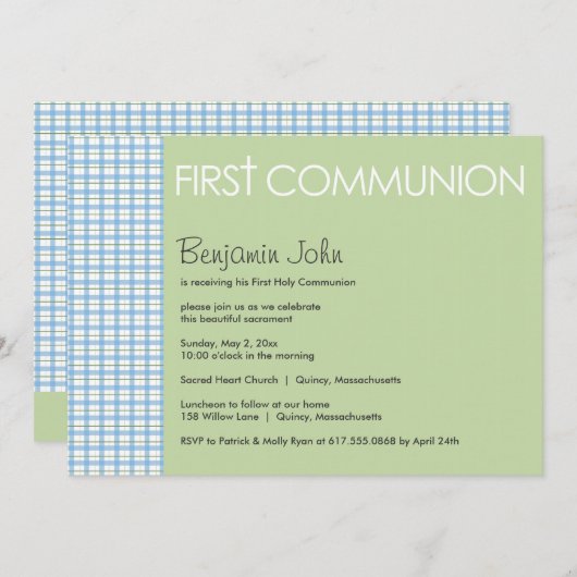 Invitation de la première sainte communion (Devant / Derrière)