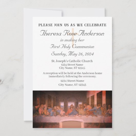 Invitation de la première sainte communion (Devant)