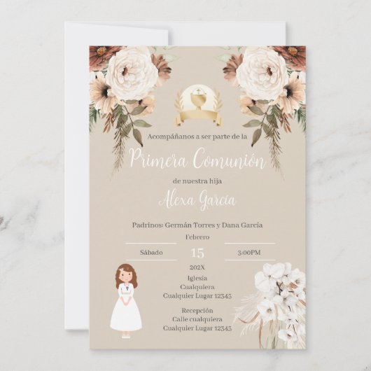 Invitation de la première sainte communion (Devant)