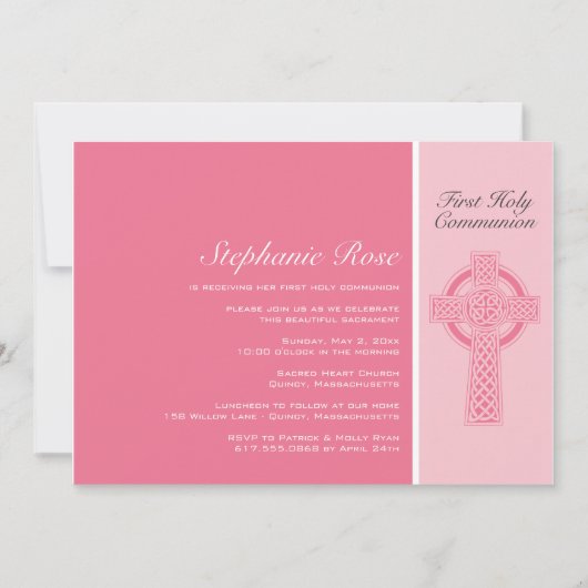 Invitation de la première sainte communion (Devant)
