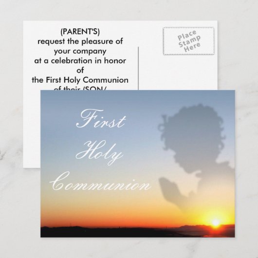 Invitation de la première sainte communion (Devant / Derrière)