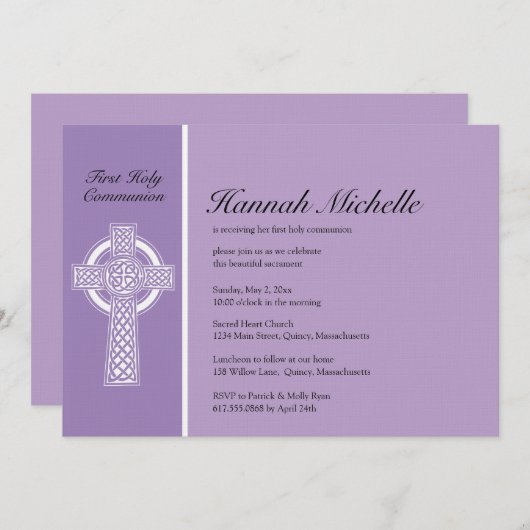 Invitation de la première sainte communion (Devant / Derrière)