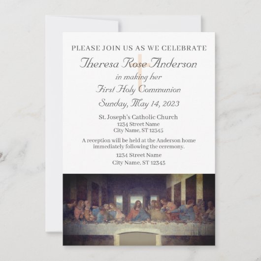 Invitation de la première sainte communion (Devant)