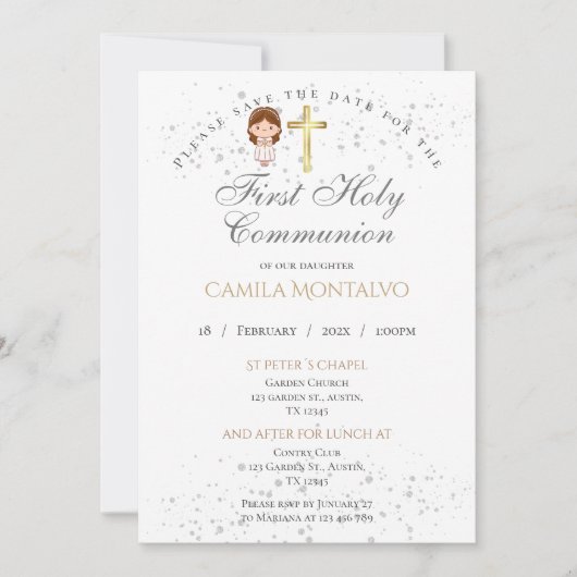 Invitation de la première sainte communion (Devant)