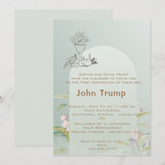 Invitation de la première sainte communion (Devant / Derrière)
