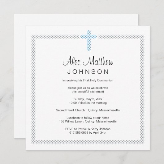 Invitation de la première sainte communion (Devant / Derrière)