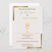 Invitation de la première sainte communion d'or mo (Devant / Derrière)
