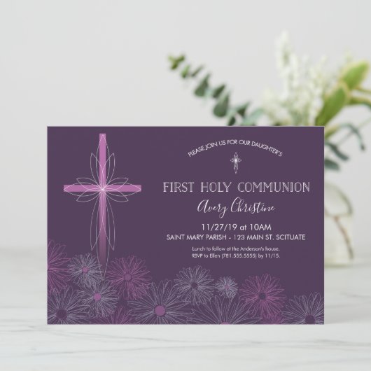 Invitation de la première sainte communion - Fille (Debout devant)