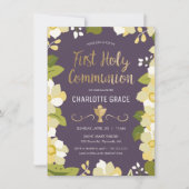 Invitation de la première sainte communion, Floral (Devant)