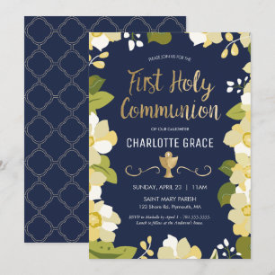 Invitation de la première sainte communion, Floral