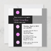 Invitation de la première sainte communion rose (Dos)