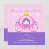 Invitation de la Princess Birthday Party (Devant / Derrière)