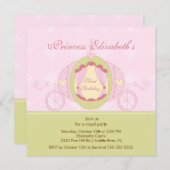 Invitation de la Princess Birthday Party (Devant / Derrière)