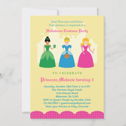 Invitation de la Princess Costume Party d'Hallowee (Devant)
