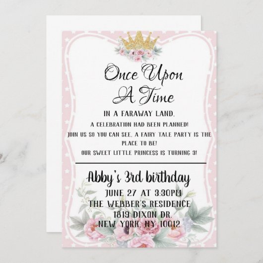 Invitation de la Princesse (Devant / Derrière)
