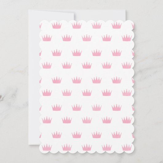 Invitation de la princesse Crown Pink (Dos)