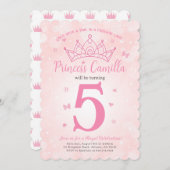 Invitation de la princesse Crown Pink (Devant / Derrière)