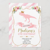 Invitation de la princesse dinosaure (Devant / Derrière)