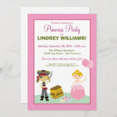 Invitation de la Princesse et du Pirate Party (Devant / Derrière)