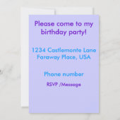 Invitation de la princesse Gold Crown (Dos)